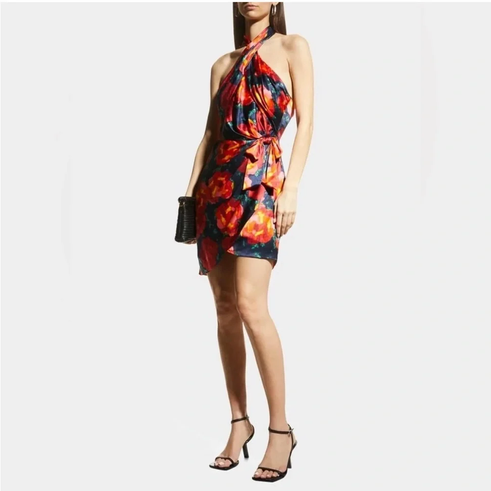 Cinq à Sept Red and Pink Floral Mini Dress - Picture 2 of 13